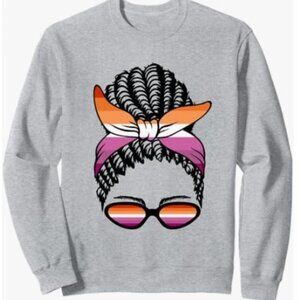 Messy Bun African Mama Pride - New Medium Heather Gray Sweatshirt